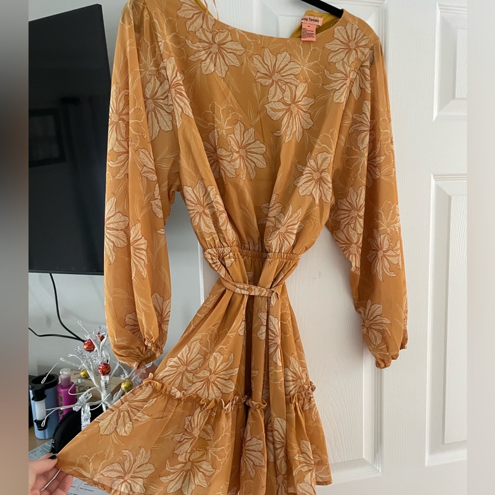 Yellow Flower Flowy Dress